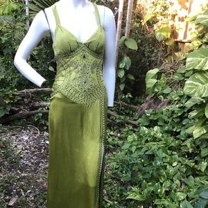 Vintage Sue Wong silk  dress with beads